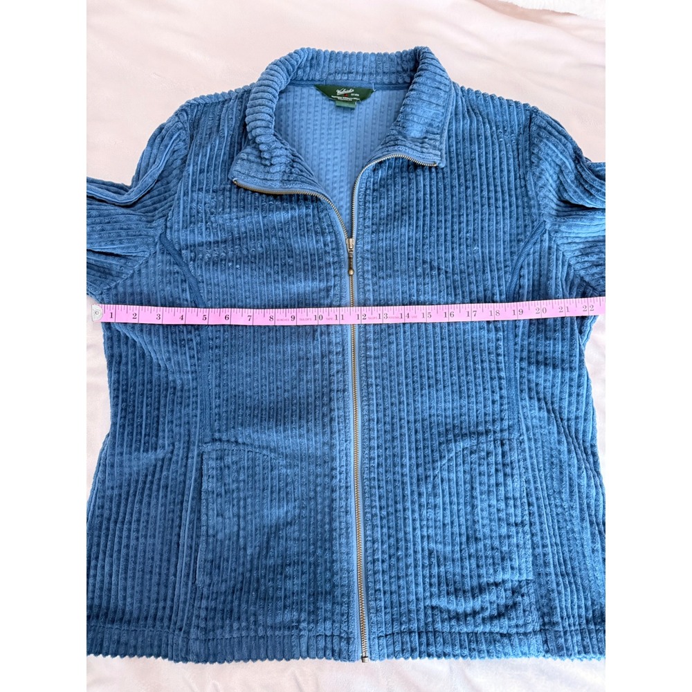 Woolrich Womens XL Blue Corduroy Full Zip Jacket 2291 Dark Bluebell Cotton - Picture 7 of 7